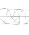 Steel frame for Walk In Tunnel Greenhouse Kit For Serious Gardeners With Large 14.6 By 6.6 By 6.6 Feet White Steel Frame Clear Plastic Cover