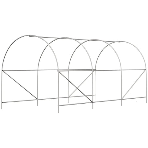 Steel frame for Walk In Tunnel Greenhouse Kit For Serious Gardeners With Large 14.6 By 6.6 By 6.6 Feet White Steel Frame Clear Plastic Cover