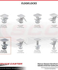 6 Inch Stainless Steel Double Pedal Floor Truck Lock With Top Plate Locks It Tight Caster Brake for heavy duty carts.