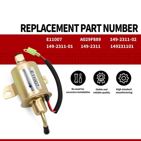 Electric Fuel Pump for Onan Cummins 4000 RV/MicroQuiet Generator Replacement Replaces A029F889 149-2311 12V close-up view