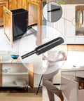 Push To Open Magnetic Cabinet Latches 4 Pack No Knobs Needed Hidden Door Hardware in various kitchen and closet setups.