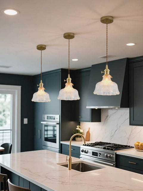 Modern kitchen with Dope Black Mini Pendant Light Fixture For Kitchen Island And Dining Area, adjustable chandelier hanging above island