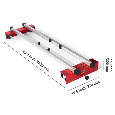 Router Sled 60 Inch Slab Flattening Jig Portable And Adjustable For DIY Woodworking with dimensions 60.2 inch by 10.6 inch.
