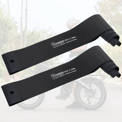 26X4.0 Inch Rim Strip And Fat Tire Rim Tape PVC Inner Tube Cushion Protector Anti Puncture Pack Of 2 For Bikes Black Easy To Install Heavy Duty Tire Armor