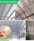 Heavy Duty Double Reflective Insulation Roll 48 By 10 Feet Radiant Barrier Attic Window Heat Shield B2 Fireproof aluminum bubble foil on ceiling.