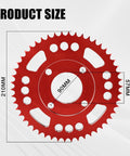 Beefed Up Rear Chain Sprocket For Hawk 250 428 50T CNC 7075 Aluminum Alloy Red with dimensions 210mm x 57mm