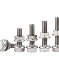 Stainless Steel M6 External Hex Head Flange Bolts And Nuts Kit 20 Sets M6x45 Enlarged Washer For Even Load Distribution