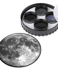 Moon Filter Kit For 1.25 Inch Telescope Eyepieces With Four Filter Set Including Three Neutral Density Filters And Sky Glow Plus Lunar Map