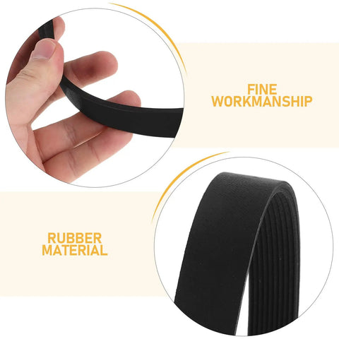 Heavy Duty Garden Trimmer Drive Belt Rubber Black Replacement For Outdoor Lawn Care Durable Ground Drive Belt For Mowers And Garden Machines Resistant To Wet Conditions High Grass And Heat Keeps A Solid Grip black rubber belt close-up, used for mower drive