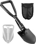 Lightweight 18.5 Inch Folding Shovel For Camping And Hiking, Portable High Carbon Steel Digging Shovel With Mini Trowel, black case