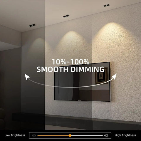 Dimmable 2-Head LED Recessed Spotlight Kit With Cree COB, 14W Total, 2x7W, smooth dimming feature demonstration