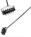 Rolling Lawn Aerator With 18 Inch Roller And 50 Inch Handle Manual Lawn Aerator Tool For Deep Soil Penetration Sturdy Rustproof Metal Frame Easy Garden Yard Aeration For Dense Turf And Healthier Grass