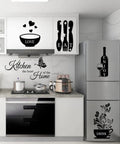 Eat Drink Love Vinyl Wall Decals Set With Heart Of The Home Quote For Dining Room And Living Room, Kitchen Wall Art Sign