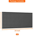 Heavy Duty Metal Pegboard Panels For Wall Garage Gear Storage And Organization Durable Steel Pegboard For Garage Workbench Modular Tool Organizer Board Pack Of 2 In Black, 12x24 inches