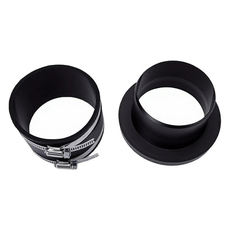 Kickass Quick Disconnect Zero Sweat Install 4 Inch Heavy Duty Steel Dust Collection Hose Clamp Flex Cuff Shop Floor Dust Control Clutch Smooth Swap Connector Set Of Two, black steel flex cuffs with clamps.
