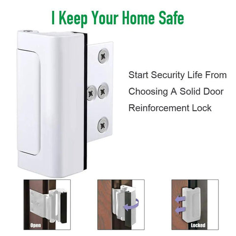Front Door Security Reinforcement Lock With 800 Lbs Strength Kid Safe Tamper Resistant Inside Flip Lock High Deadbolt Easy Install Built For Real Home Defender Keeps Your Fam Safe From BreakIns