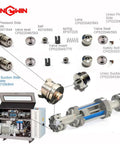 Top Notch Heavy Duty Plunger CP022066/220 for Waterjet Pumps and Spare Parts with assembly components and technical diagram
