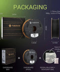 Packaging of Carbon Fiber Reinforced PET 3D Printing Filament 1.75mm 0.5kg Black PET-CF17 showing box, spool, and resealable bag.