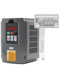 220V 3.0kW VFD Variable Frequency Drive Inverter For CNC Machines, 1HP Or 3HP Input, 3HP Output, CNC Driver And Motor Speed Control, Smooth Start, High Torque, Workhorse 220V Power front view with keypad and vents