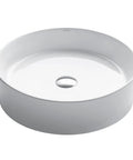 Elavo Round Vessel White Porcelain Ceramic Bathroom Sink 18 Inch Go-To Pick For Any Bath With Scratch-Resistant Non-Porous Glazed Surface