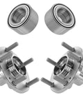 2 Piece Front Wheel Bearing And Hub Assembly Set For Hyundai Santa Fe 2001 To 2006, Tucson 2005 To 2009, Kia Sportage 2005 To 2010