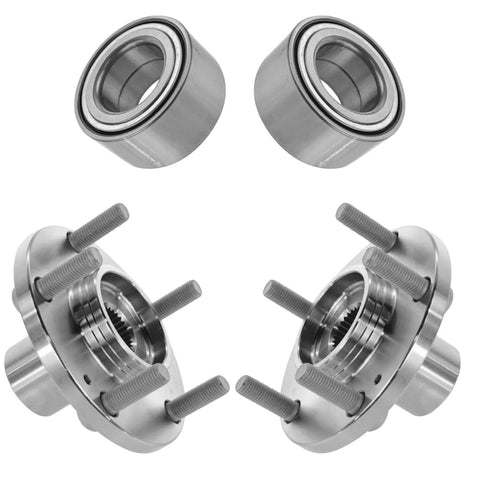 2 Piece Front Wheel Bearing And Hub Assembly Set For Hyundai Santa Fe 2001 To 2006, Tucson 2005 To 2009, Kia Sportage 2005 To 2010
