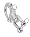 Rock Solid 316 Stainless Steel Swivel Snap Shackle For Sailboat Halyard Rigging And Heavy Duty Marine Hardware With A Tough As Nails Saltwater Resistant Build For Top Tier Yacht And Docking Applications Five Inch Model, close-up view.