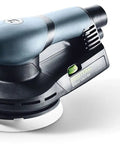 Heavy Duty 5 Inch Random Orbit Sander Featuring A Brushless Motor And Ergonomic Grip, close-up view showcasing its design and features.