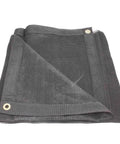 12x24 Ft Black 70 Percent Shade Mesh Tarp With Grommets Beefy Heavy Duty 6 Oz Poly Shade Net folded with visible grommets
