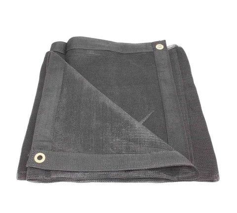 12x24 Ft Black 70 Percent Shade Mesh Tarp With Grommets Beefy Heavy Duty 6 Oz Poly Shade Net folded with visible grommets