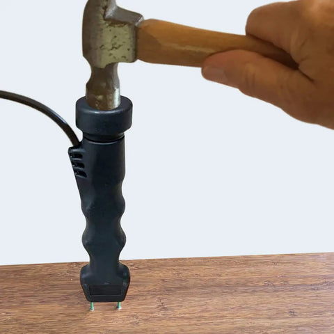 E14-M Electrode being inserted into wood for S4-P And Mini-Ligno SD/C Moisture Meter And Mold Detector Kit