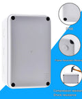 IP66 Waterproof Outdoor Junction Box Enclosure For Garden Garage And CCTV - Weatherproof Electrical Project Box, Heavy Duty White Housing For DIY Wiring, Size 7 1/8 X 4 1/2 X 4 Inches, 100-Pack, front view