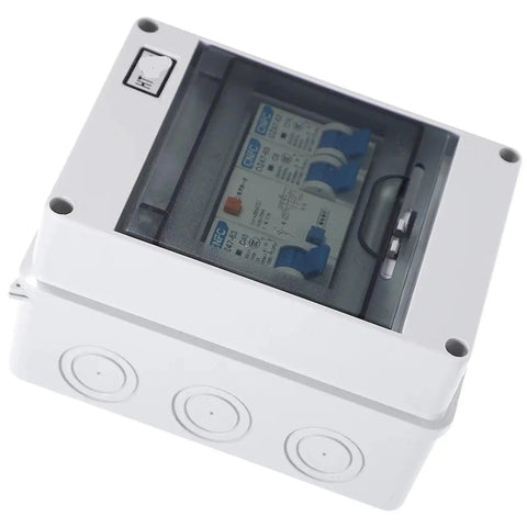 Rock Solid Household Circuit Breaker in Crisp White, compact design, protects against overloads and short circuits.