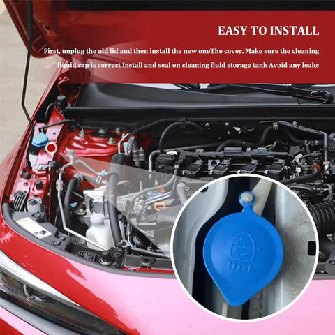 Windshield Washer Fluid Reservoir Cap For Honda Accord Civic CRV CRX Fit And More Replacement Tank Cap Small Ring Lid Cover Compatible With OEM 38513-SB0-961 Easy Install Durable And Leakproof installed on car engine