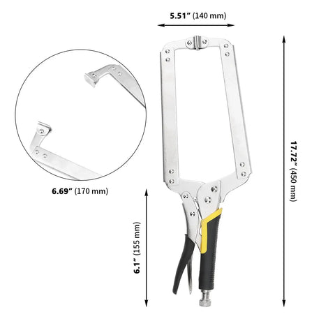 Beefy 3 Piece 18 Inch C Clamp Set With Metal Face Clamps Adjustable Opening Welding Locking C Type Wood Clamps front view