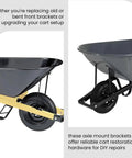 Beefy Front Support Axle Brackets For Utility Carts And Wheelbarrows Replacement Mounts Heavy Duty Steel Compatible With WB2506K