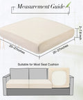 Measurement guide for Set Of 4 Stretch Cushion Covers For Patio Couch Cushions Elastic Slipcovers showing size range.