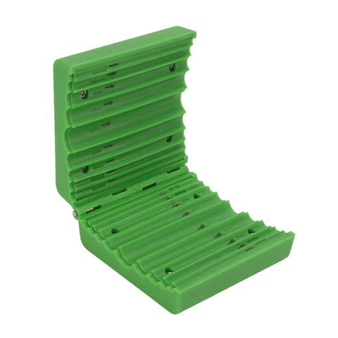 High Performance Fiber Optic Cable Center Bundle Stripper with Eight Size Options for Open Tubes in green, showing ergonomic design.