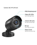 Camera from 5MP 3K Lite CCTV Security System With AI Human And Vehicle Detection, IP66 weatherproof, 1080P, night vision.