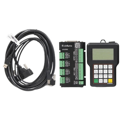 3 Axis CNC Wireless Controller For Routers And Engravers, A11E Motion Control Board with cables and display unit.