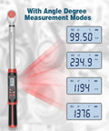 Digital Torque Wrench 3/8 Inch Drive With Angle, Preset Value And LED Alerts, 5 To 99.5 Ft-Lb (6.8 To 135 Nm), display screens