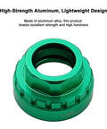 CNC machined green Shimano 12 Speed Front Direct Mount Chainring Removal Tool for MTB Road Cranksets, aluminum, dual O-rings