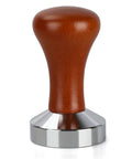 51mm Espresso Tamper With Stainless Steel Flat Base And Solid Wood Handle For 51mm Portafilters, side view