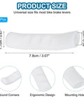 White silicone sleeve for Bike Brake Lever Silicone Sleeve 2 Pack Anti Slip Cover, shown with dimensions 78 x 17 mm, ergonomic design.