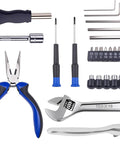 Compact 29 Piece Motorcycle Tool Kit For Underseat Storage On The Go Roadside Repair Essentials with pliers, wrenches, and drivers