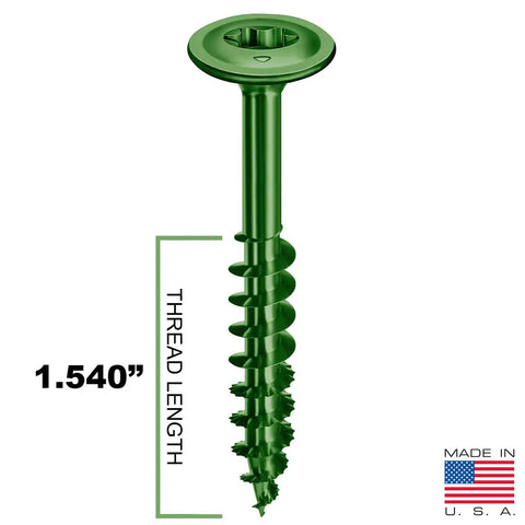 Badass Quarter Inch By Two Point Five Structural Lag Screws Grade 5 Heavy Duty Fasteners with integrated washer head, showing thread length of 1.540 inches.