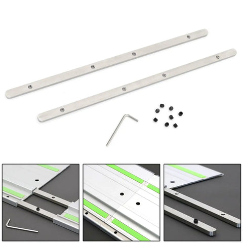Stainless Steel Self Aligning Rail Joiner Kit For Track Saw With T Slot Fit Includes Screws And Wrench Seamless Extension