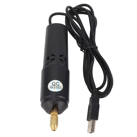 Compact USB Electric Micro Drill Hand Tool for Jewelry Making and Soft Material Crafting Pin Vise with attached USB cable