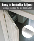 Upgraded Super Sturdy Magnetic Door Catch Adjustable Silent Ball Latch For Closet And French Doors Concealed Heavy Duty Slide Replacement Clean Silver 2 Pack on door edge