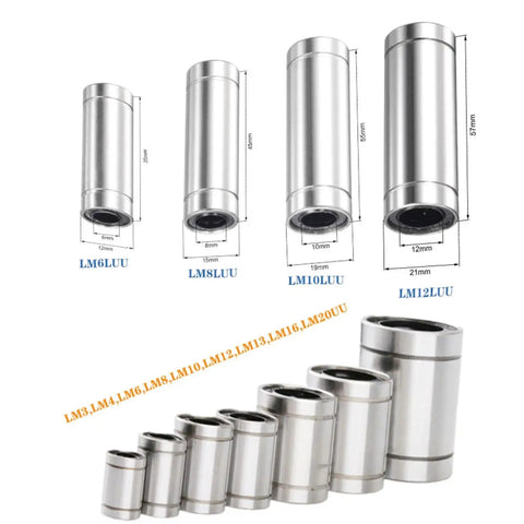 Smooth As Butter Linear Ball Bearing Set For CNC And 3D Printer Builds High Precision Low Friction Guides Easy Install And Durable Steel Bearings For Pro Makers And DIY Enthusiasts, LM6-LM12 sizes